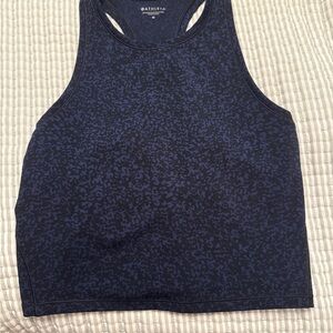 Athleta Blue Crop Tank Top Fitted Sleeveless